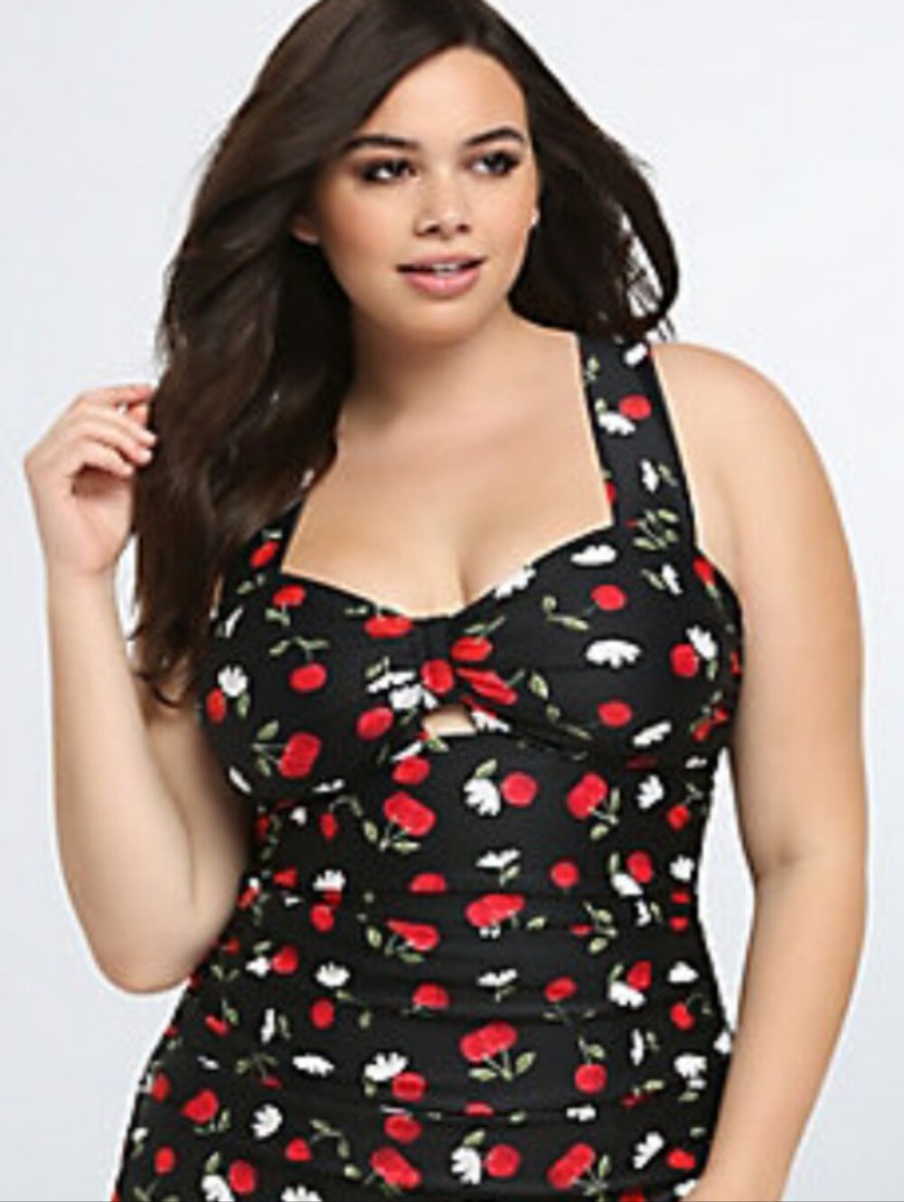 Torrid Cherry Flower Tankini TOP Size 1 1X
